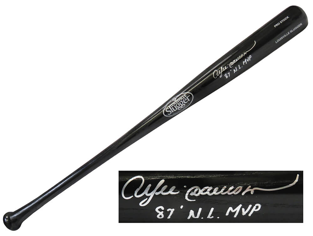Andre Dawson Signed Louisville Slugger Black Baseball Bat w/87 NL MVP