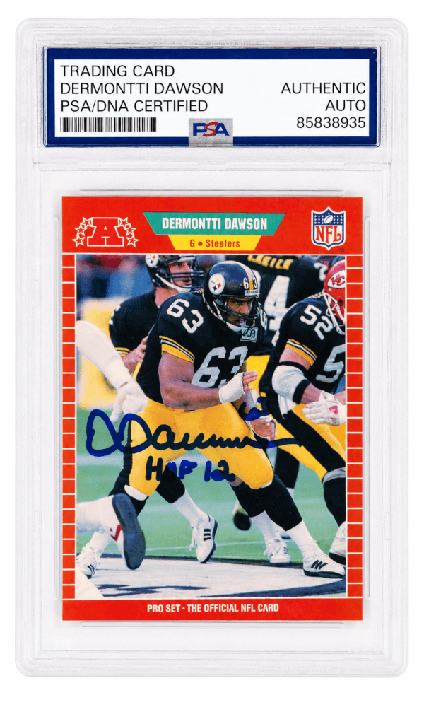 Dermontti Dawson Signed Steelers 1989 Pro Set Rookie Football Card #344 w/HOF'12 - (PSA Encapsulated)