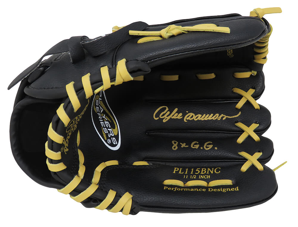 Andre Dawson Signed Rawlings Player Series Black Baseball Fielders Glove w/8x GG