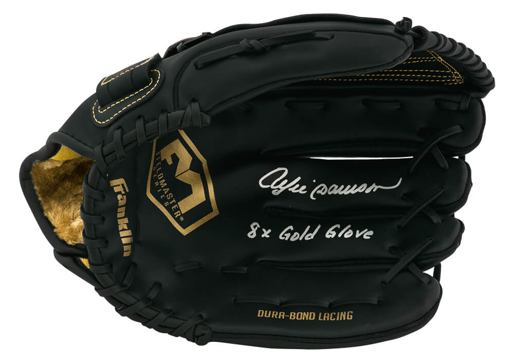 Andre Dawson Signed Franklin Fieldmaster Black Baseball Fielders Glove w/8x Gold Glove