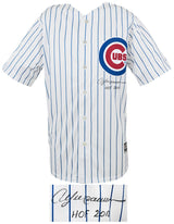 Andre Dawson Signed Chicago Cubs White Pinstripe Majestic Replica Baseball Jersey w/HOF 2010
