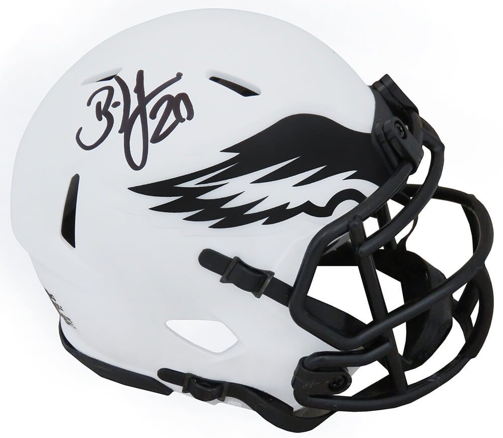 Brian Dawkins Signed Philadelphia Eagles Lunar Eclipse White Matte Riddell Speed Mini Helmet