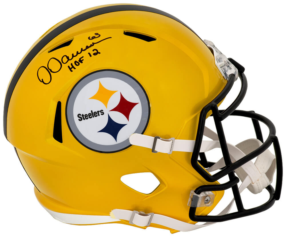 Dermontti Dawson Signed Pittsburgh Steelers FLASH Riddell Full Size Speed Replica Helmet w/HOF'12