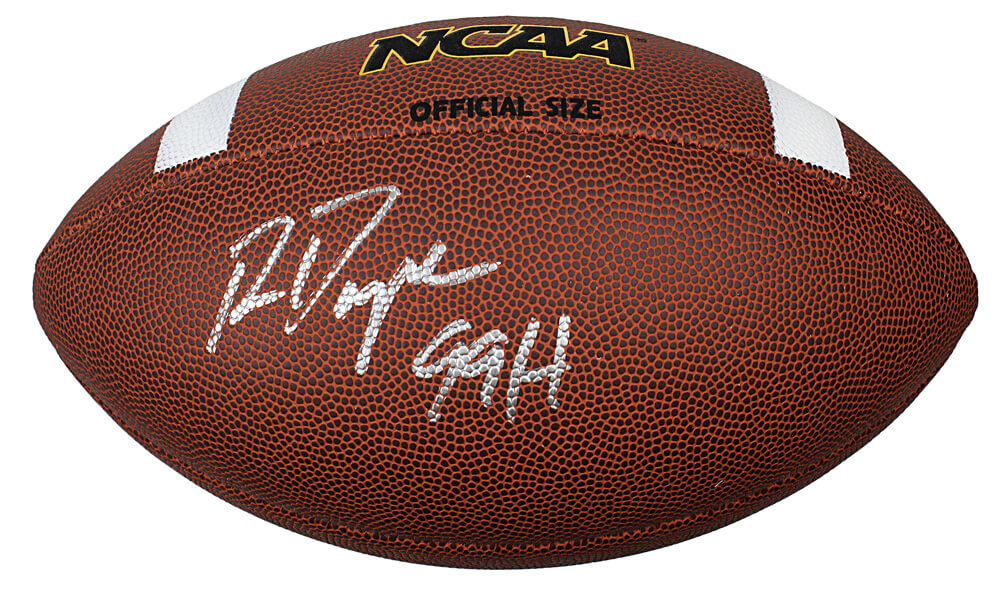 Ron Dayne Signed Wilson NCAA Full Size Composite Football w/99H