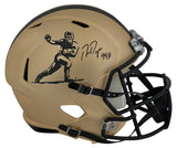 Ron Dayne Signed Heisman Trophy Logo Gold Riddell Full Size Speed Replica Helmet w/99H