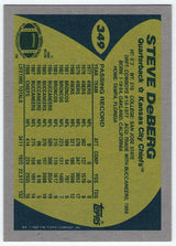 Steve Deberg Signed Kansas City Chiefs 1989 Topps Football Trading Card #349