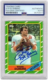 Steve Deberg Signed Buccaneers 1986 Topps Football Trading Card #373 - (PSA Encapsulated)