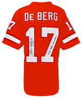 Steve DeBerg Signed Orange Throwback Custom Football Jersey w/Fire The Cannons