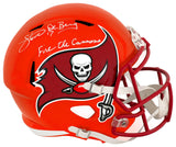 Steve DeBerg Signed Tampa Bay Buccaneers FLASH Riddell Full Size Speed Replica Helmet w/Fire The Cannons
