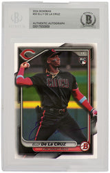 Elly De La Cruz Signed Cincinnati Reds 2024 Bowman Rookie Baseball Card #22 - (Beckett Encapsulated)