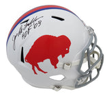 Joe DeLamielleure Signed Buffalo Bills Throwback White Riddell Full Size Speed Replica Helmet w/HOF'03