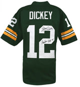Lynn Dickey Signed Green Custom Football Jersey w/Packers HOF'92