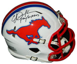 Eric Dickerson Signed Southern Methodist University (SMU) Riddell Speed Mini Helmet w/Pony Express