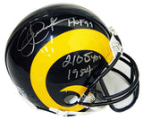 Eric Dickerson Signed Los Angeles Rams Throwback Riddell Mini Helmet w/2105 Yds 1984, HOF'99