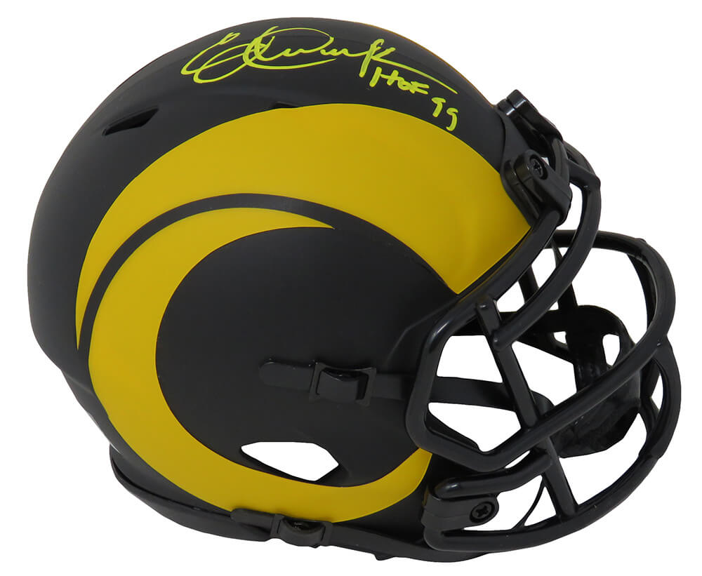 Eric Dickerson Signed Los Angeles Rams Eclipse Black Matte Riddell Speed Mini Helmet w/HOF'99