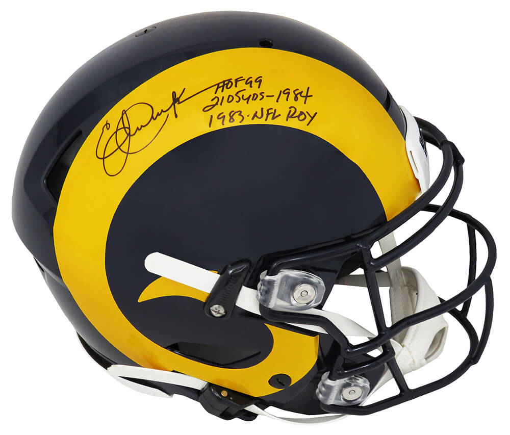 Eric Dickerson Signed Los Angeles Rams Riddell SpeedFlex Authentic Football Helmet w/3-Inscriptions