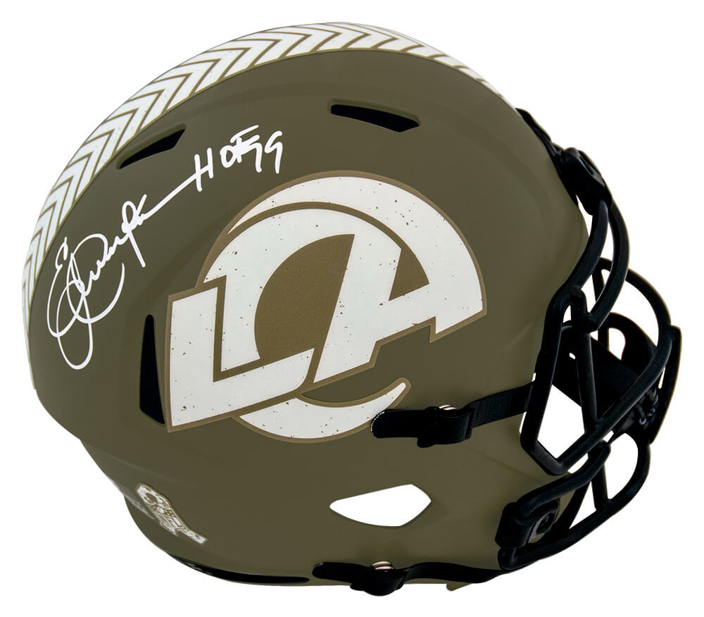 Eric Dickerson Signed Los Angeles Rams Salute to Service Riddell Full Size Speed Replica Helmet w/HOF'99