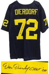 Dan Dierdorf Signed Navy Throwback Custom Football Jersey w/CHOF 00