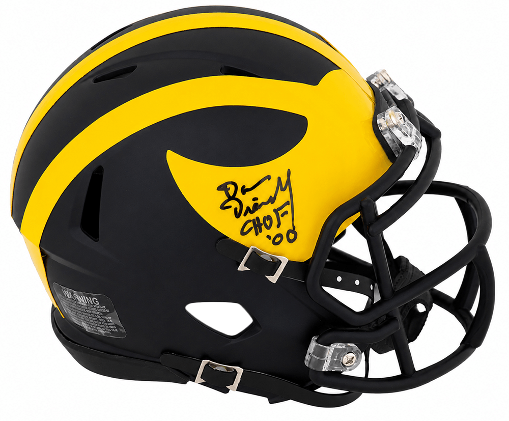 Dan Dierdorf Signed Michigan Wolverines Riddell Speed Mini Helmet w/CHOF'00