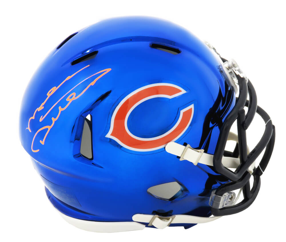 Mike Ditka Signed Chicago Bears Chrome Riddell Speed Mini Helmet