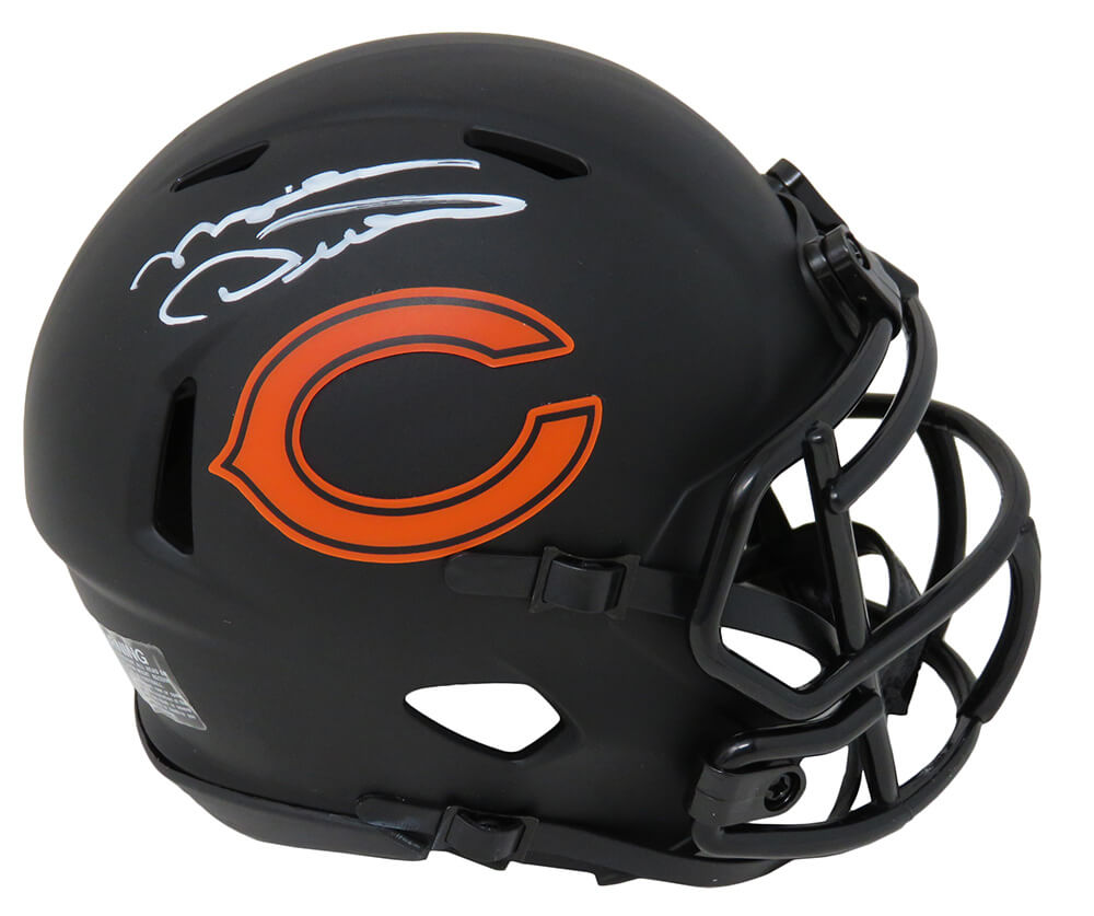 Mike Ditka Signed Chicago Bears Eclipse Black Matte Riddell Speed Mini Helmet