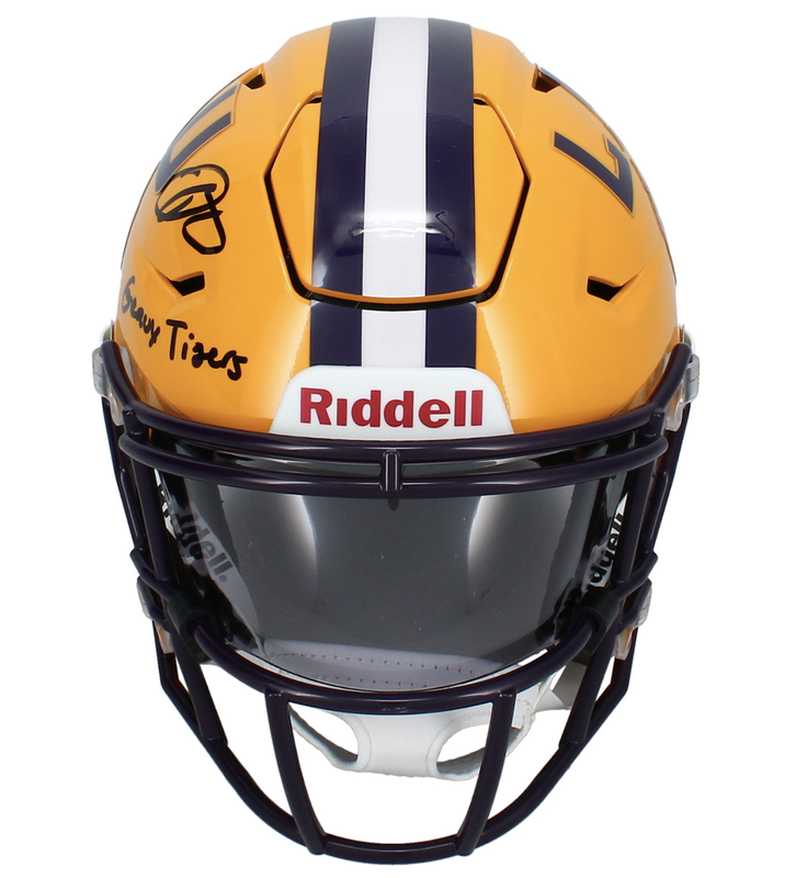 Odell Beckham Jr. Autographed/Inscribed "Geaux Tigers" LSU Tigers Speedflex Midi Helmet Beckett Witnessed