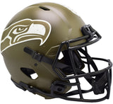 Seattle Seahawks Army Green Full Size Authentic Speed Unsigned Helmet Salute To Service Stock #208804
