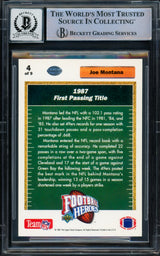 Joe Montana Autographed 1991 Upper Deck Heroes Card #4 San Francisco 49ers Auto Grade Gem Mint 10 Beckett BAS Stock #220758