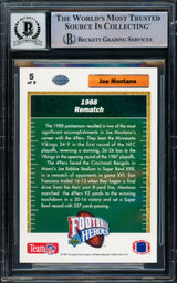 Joe Montana Autographed 1991 Upper Deck Heroes Card #5 San Francisco 49ers Auto Grade Gem Mint 10 Beckett BAS Stock #220759