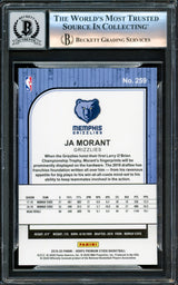 Ja Morant Autographed 2019-20 Panini Hoops Premium Stock Rookie Card #259 Memphis Grizzlies Auto Grade Gem Mint 10 Beckett BAS Stock #220780