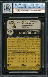 Julio Rodriguez Autographed 2022 Topps Heritage Rookie Card #700 Seattle Mariners Auto Grade Gem Mint 10 Beckett BAS Stock #220800