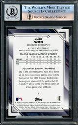Juan Soto Autographed 2019 Bowman Platinum Card #56 New York Yankees Auto Grade Gem Mint 10 Beckett BAS Stock #220802