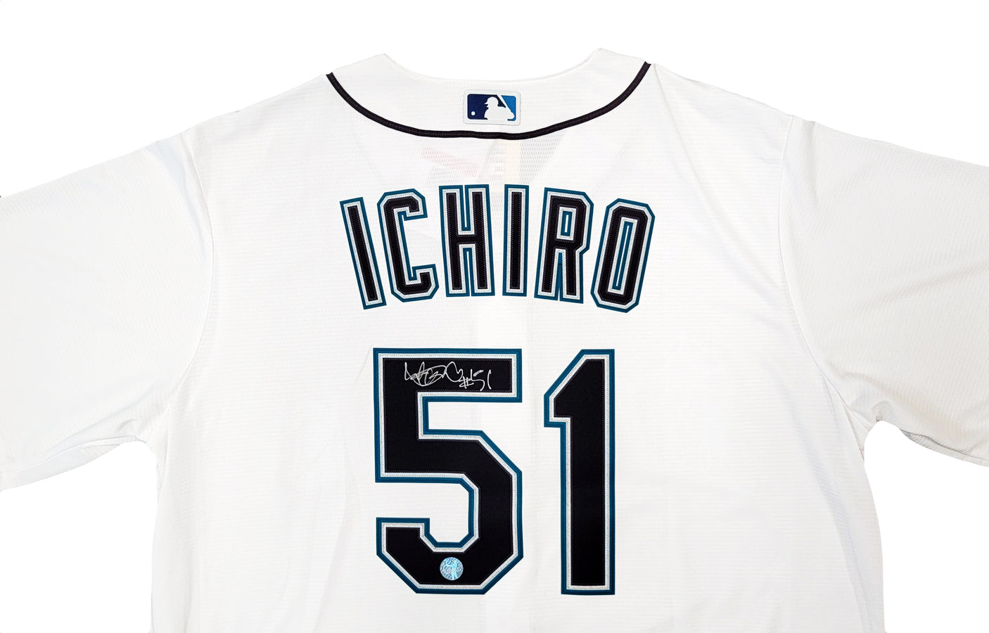 Seattle Mariners Ichiro Suzuki Autographed White Nike Jersey Size L "#51" IS Holo Stock #209041