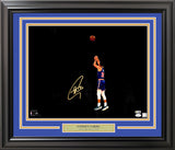 Stephen Curry Autographed Framed 16x20 Photo Golden State Warriors Spotlight JSA Stock #265809