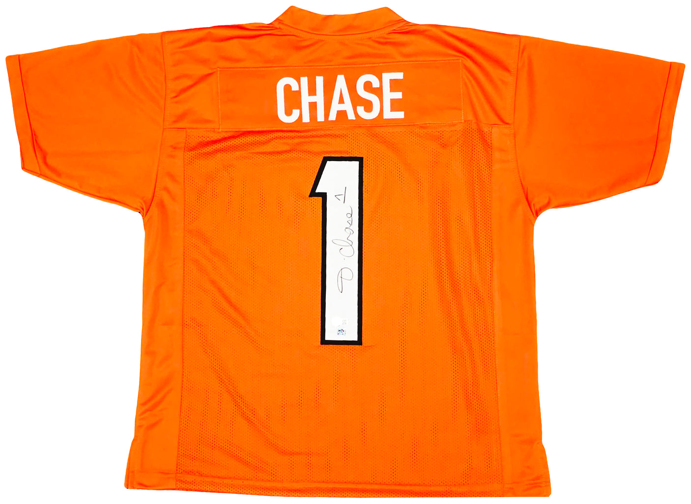 Cincinnati Bengals Ja'Marr Chase Autographed Orange Jersey Beckett BAS Witness Stock #220611