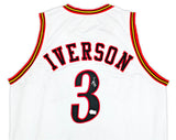 Philadelphia 76ers Allen Iverson Autographed White Jersey Beckett BAS Witness Stock #220713