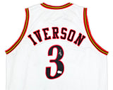 Philadelphia 76ers Allen Iverson Autographed White Jersey Beckett BAS Witness Stock #220713