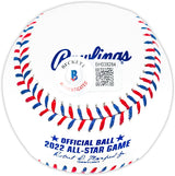 Julio Rodriguez Autographed Official 2022 All Star Game Logo MLB Game Baseball Seattle Mariners Beckett BAS QR Stock #220566