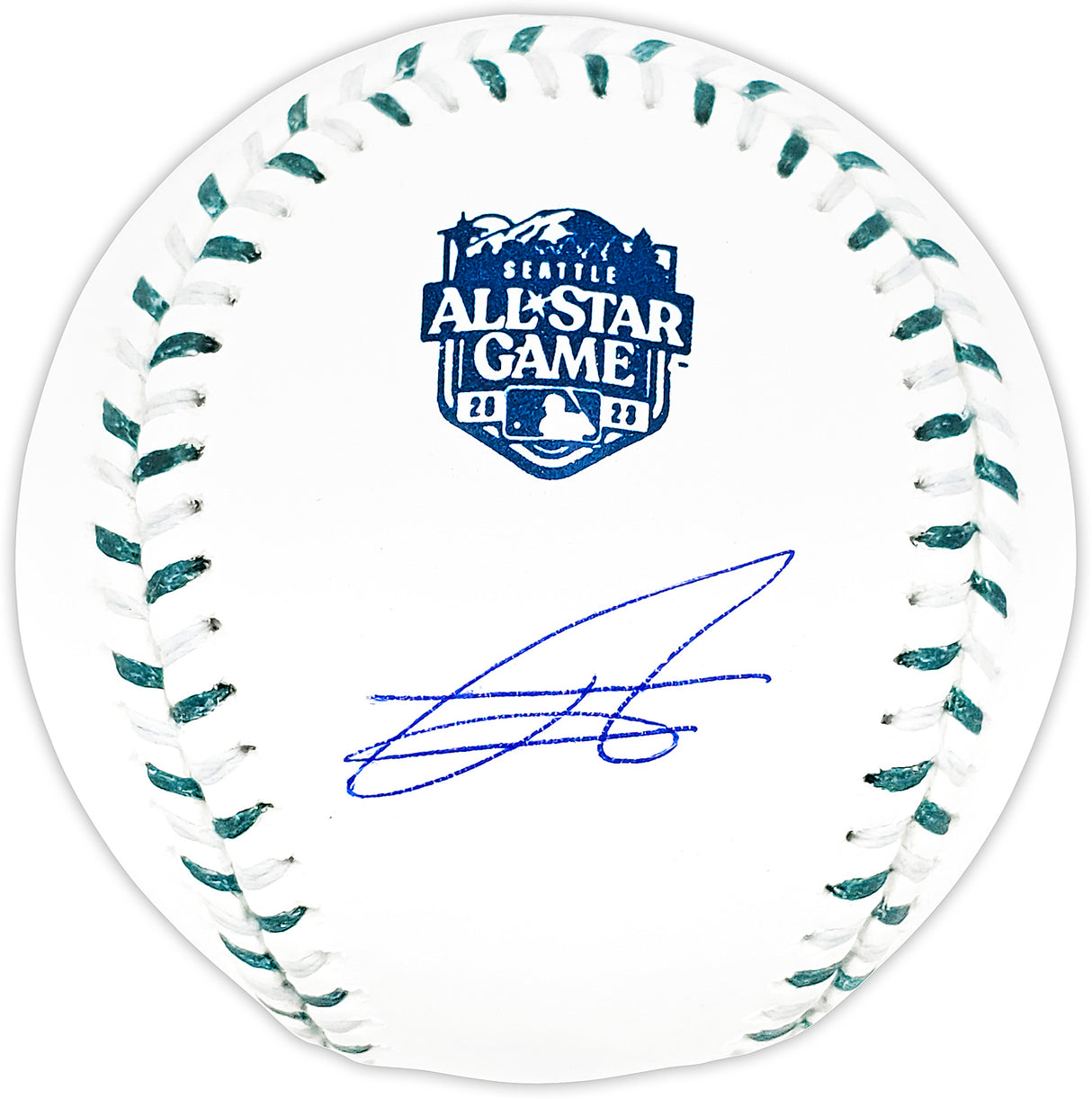 Julio Rodriguez Autographed Official 2023 All Star Game Logo MLB Game Baseball Seattle Mariners Beckett BAS QR Stock #220567