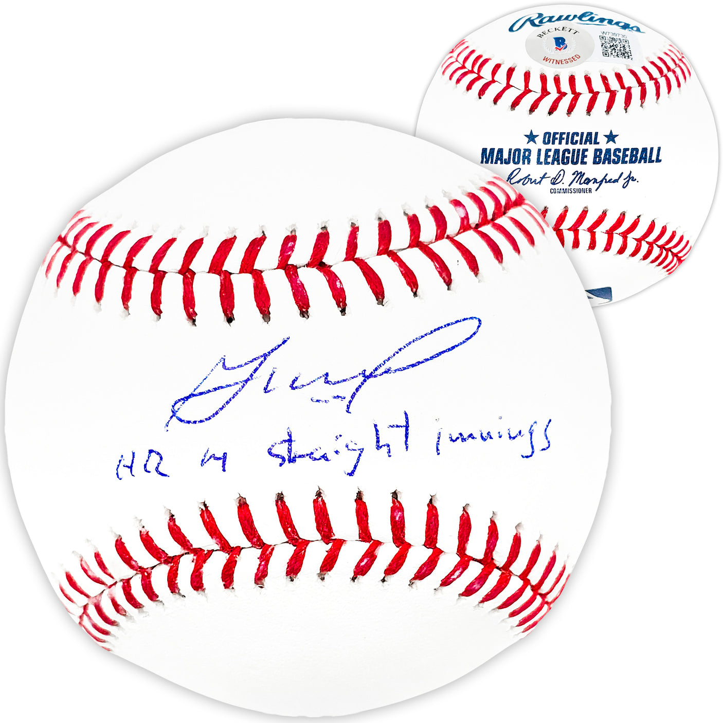 Jose Altuve Autographed Official MLB Baseball Houston Astros "HR 4 Straight Innings" Beckett BAS Witness Stock #220569