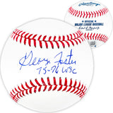 George Foster Autographed Official MLB Baseball Cincinnati Reds "75-76 WSC" Beckett BAS Witness Stock #220716