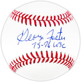 George Foster Autographed Official MLB Baseball Cincinnati Reds "75-76 WSC" Beckett BAS Witness Stock #220716