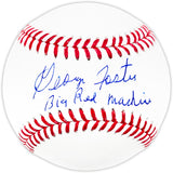 George Foster Autographed Official MLB Baseball Cincinnati Reds "Big Red Machine" Beckett BAS Witness Stock #220717
