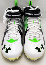 Russell Wilson Autographed White & Green Under Armor Spine Fierce Cleats Seattle Seahawks Size 12.5 RW Holo #42126