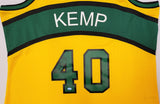 Seattle Supersonics Shawn Kemp Autographed 1994-95 Mitchell & Ness Hardwood Classics Yellow Jersey Size XXL (Signed Twice) MCS Holo #93506
