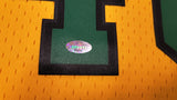 Seattle Supersonics Shawn Kemp Autographed 1994-95 Mitchell & Ness Hardwood Classics Yellow Jersey Size XXL (Signed Twice) MCS Holo #93506