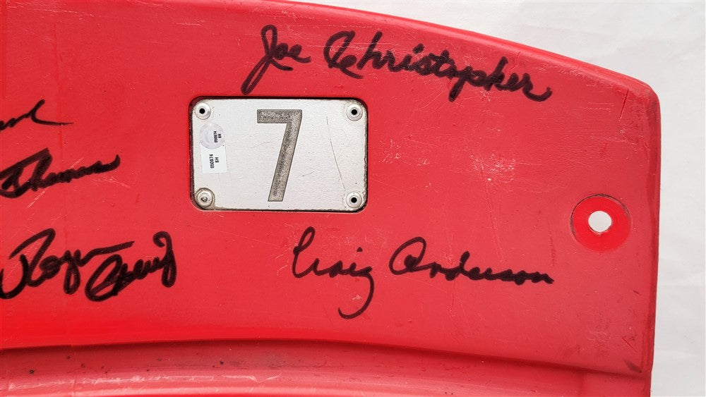 1962 New York Mets Team Autographed Red Seat Backing With 19 Signatures Including Don Zimmer & Roger Craig PSA/DNA #K47188
