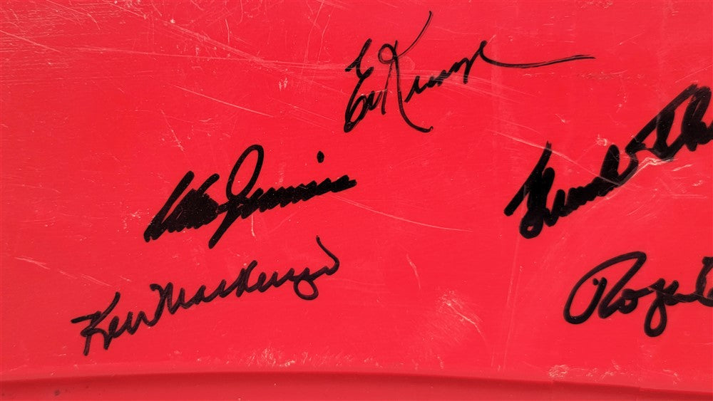 1962 New York Mets Team Autographed Red Seat Backing With 19 Signatures Including Don Zimmer & Roger Craig (Chip) MLB Holo & PSA/DNA #K47181