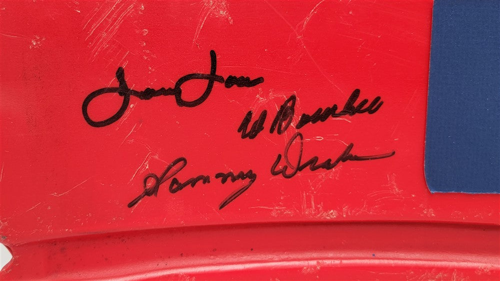 1962 New York Mets Team Autographed Red Seat Backing With 19 Signatures Including Don Zimmer & Roger Craig (Chip) MLB Holo & PSA/DNA #K47181