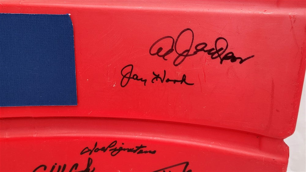 1962 New York Mets Team Autographed Red Seat Backing With 19 Signatures Including Don Zimmer & Roger Craig PSA/DNA #K47177